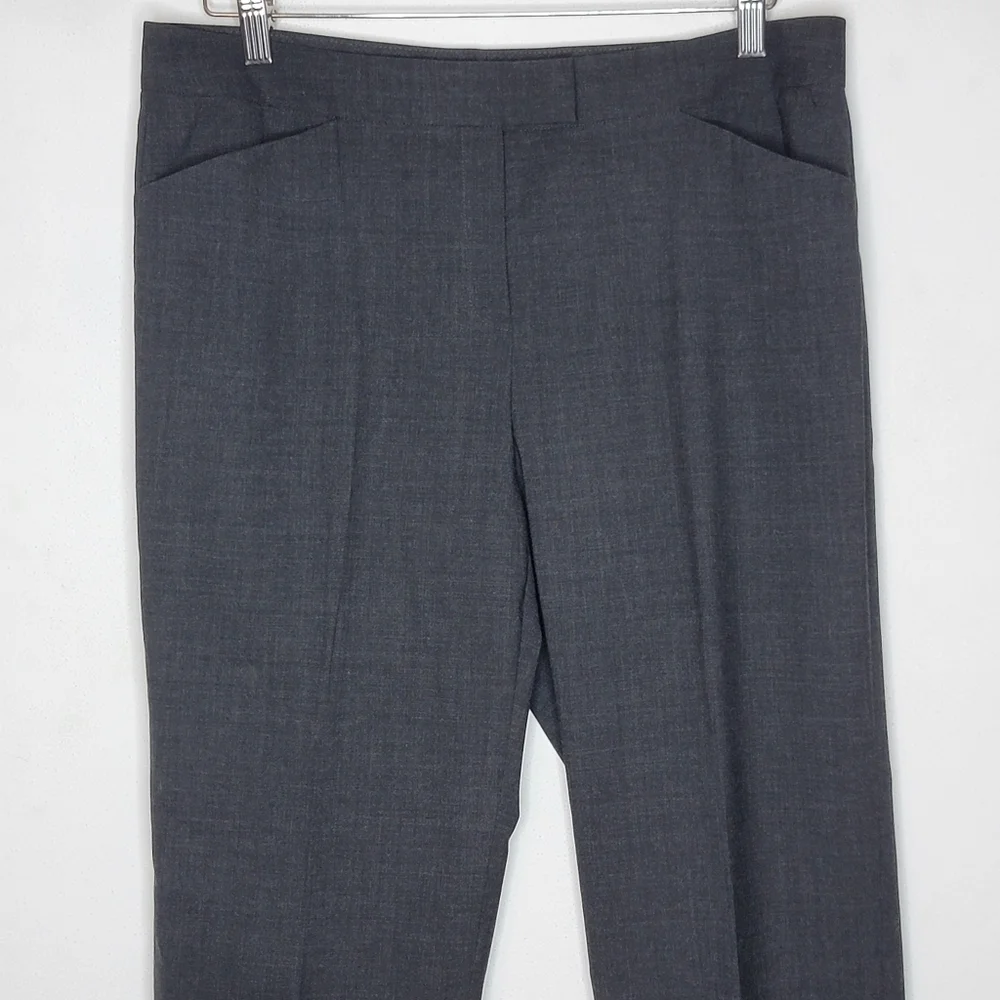 Lafayette 148 Dark Charcoal Gray Wool Slim Straight Women's Dress Pants‎ Size 8